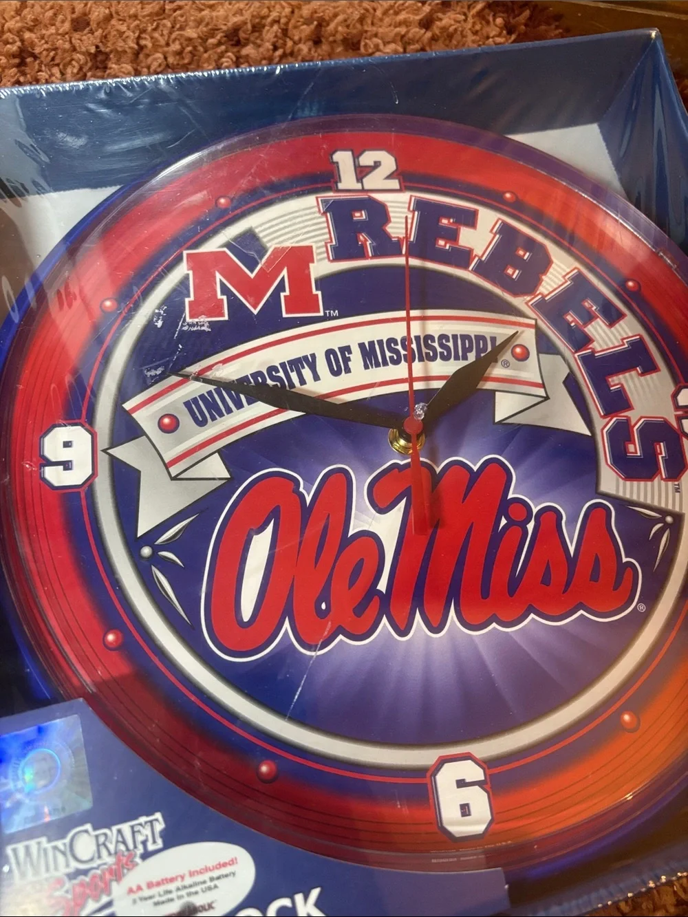 WinCraft Ole Miss Red and Blue Rebels Wall Clock